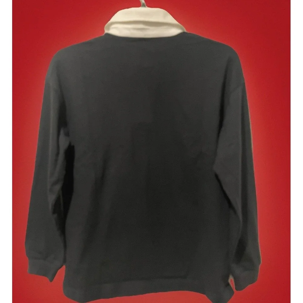 New GAP Kids Boys Black Long Sleeve Rugby Shirt Graphic Boys Size Large (10) $49